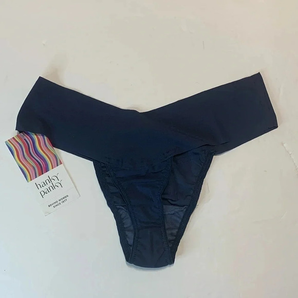 Hanky Panky Thong Blue Natural Rise Small NWT - Picture 3 of 9